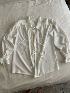 Vintage Tie-Front Blouse